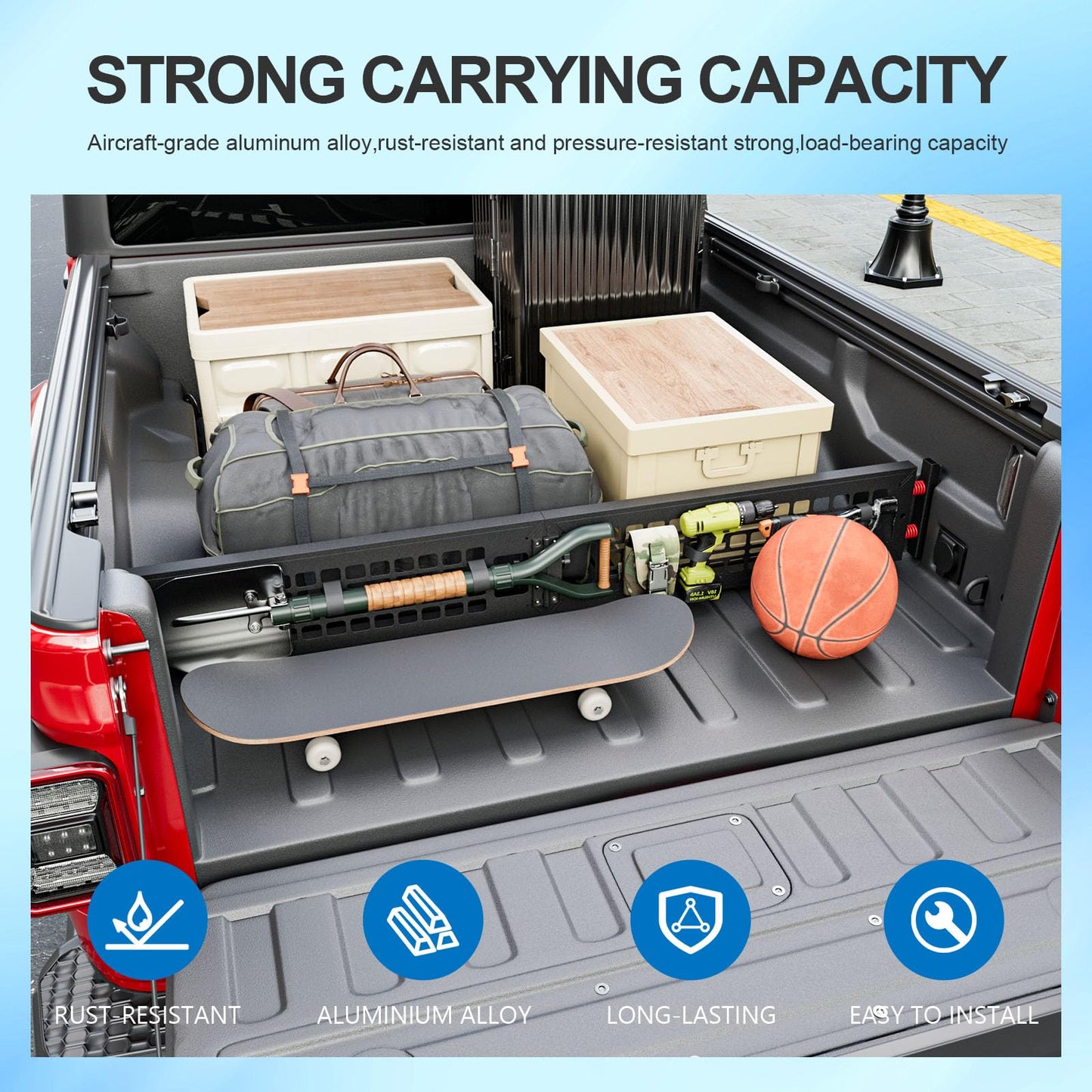 SZYANG Truck Bed Divider Compatible with 2020-2026 Jeep Gladiator Cargo Manager Molle Panel Truck Bed Organizer Replacement for 2020-2026 Jeep Gladiator Accessories