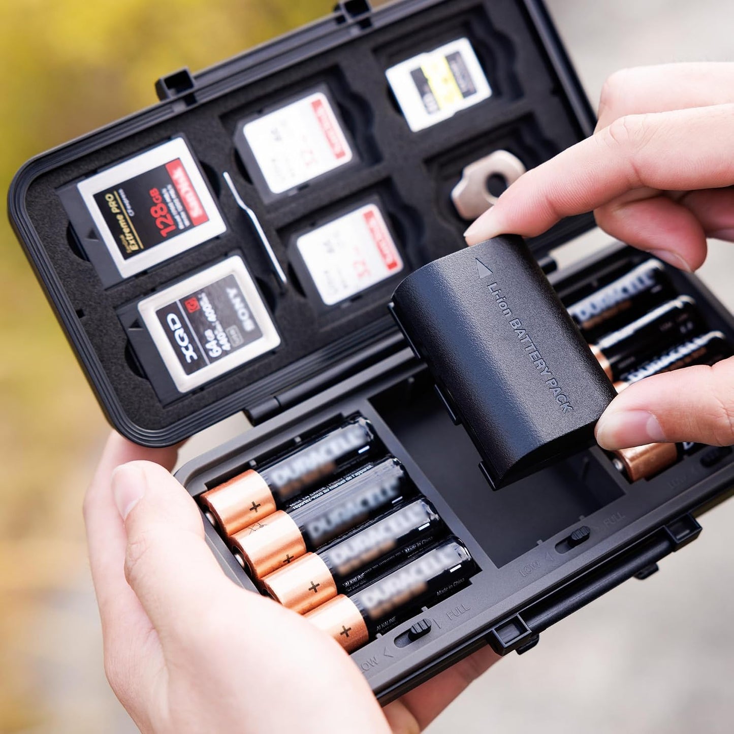 JJC 6 Card,6 Cards,5 Cards,8 Batteries,3 LP-E6 NP-FZ100 NPW235 Multi-Function Camera Battery Memory Card Storage Case