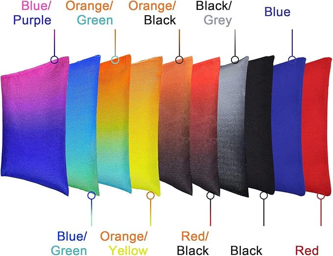Weather Resistant Cornhole Bags, Gradient Corn Hole Bags Set of 8, Cornhole Bean Bags, Modified Size Cornhole Bags for Tossing Game, Includes Tote Bag