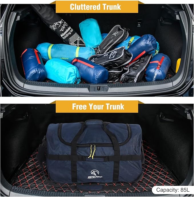 REDCAMP 85L/120L/140L Foldable Duffle Bag with Wheels, Large Travel Duffel Bag