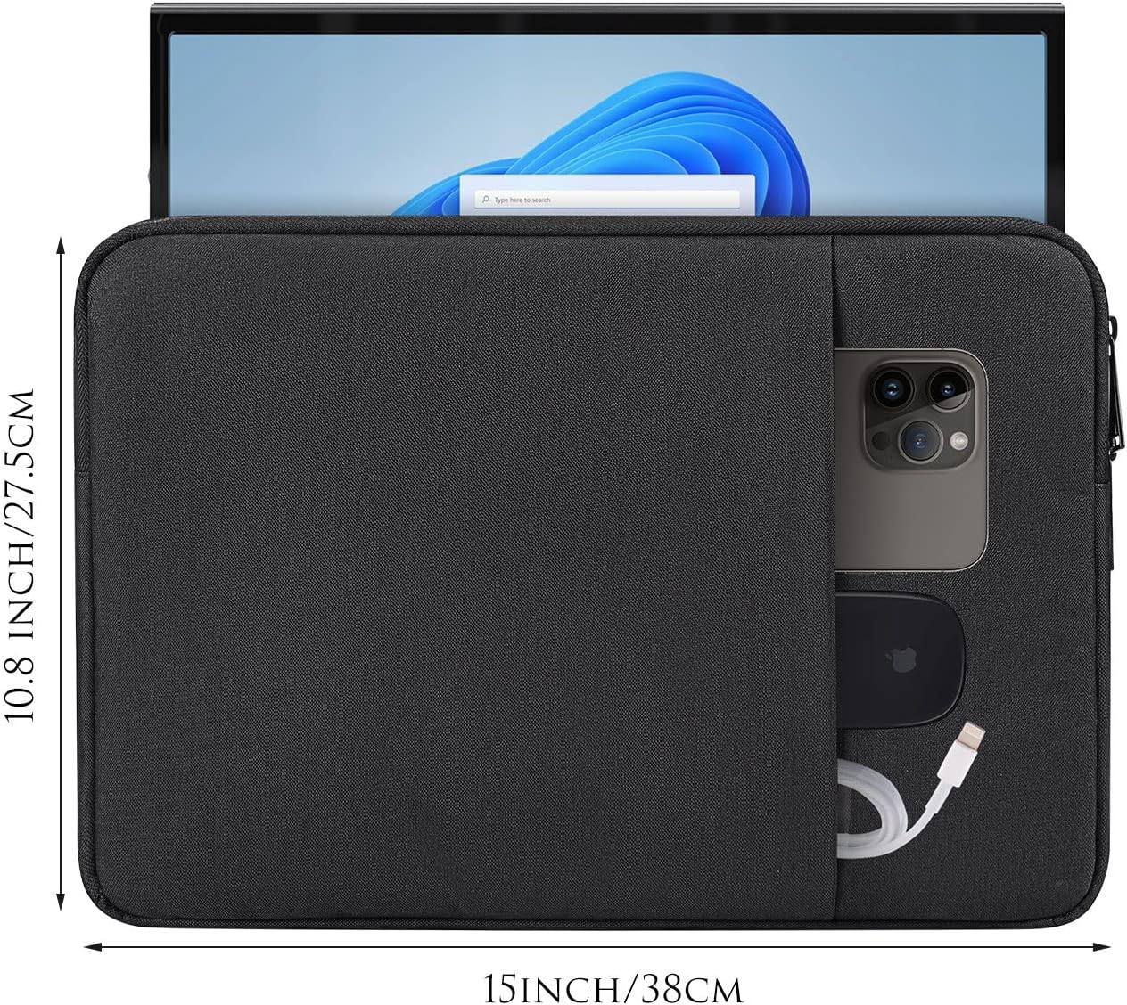 CaseDeer 15.6 16.1 Inch, 15.6-16.1 Inch 15"x10.8" Portable Monitor Case Carrying Sleeve for Most Portable Monitor