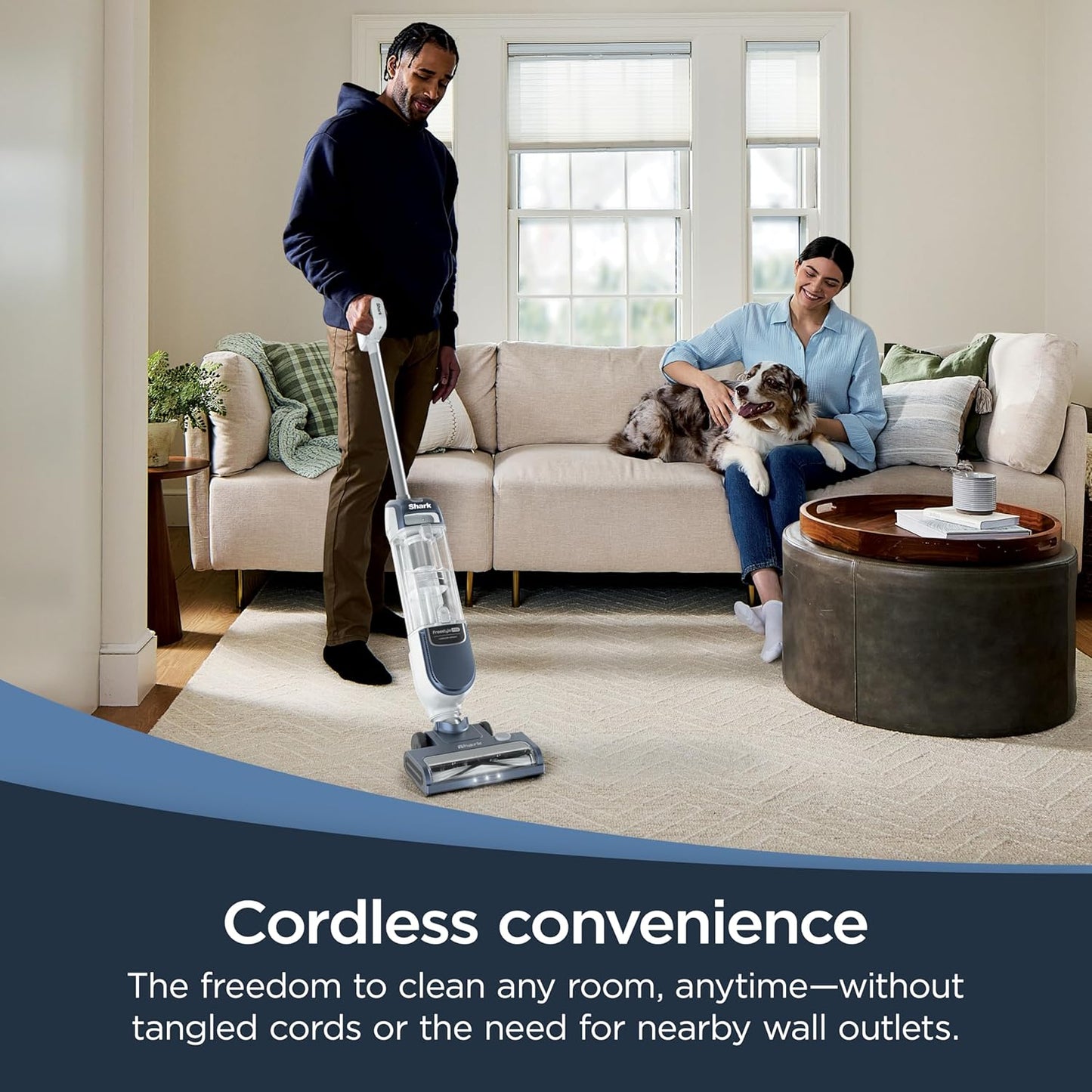 Shark Freestyle Max Cordless Vacuum - Lightweight Multi-Surface Cleaner with Large Dust Cup & LED Headlights | Nordic Blue, SV2002