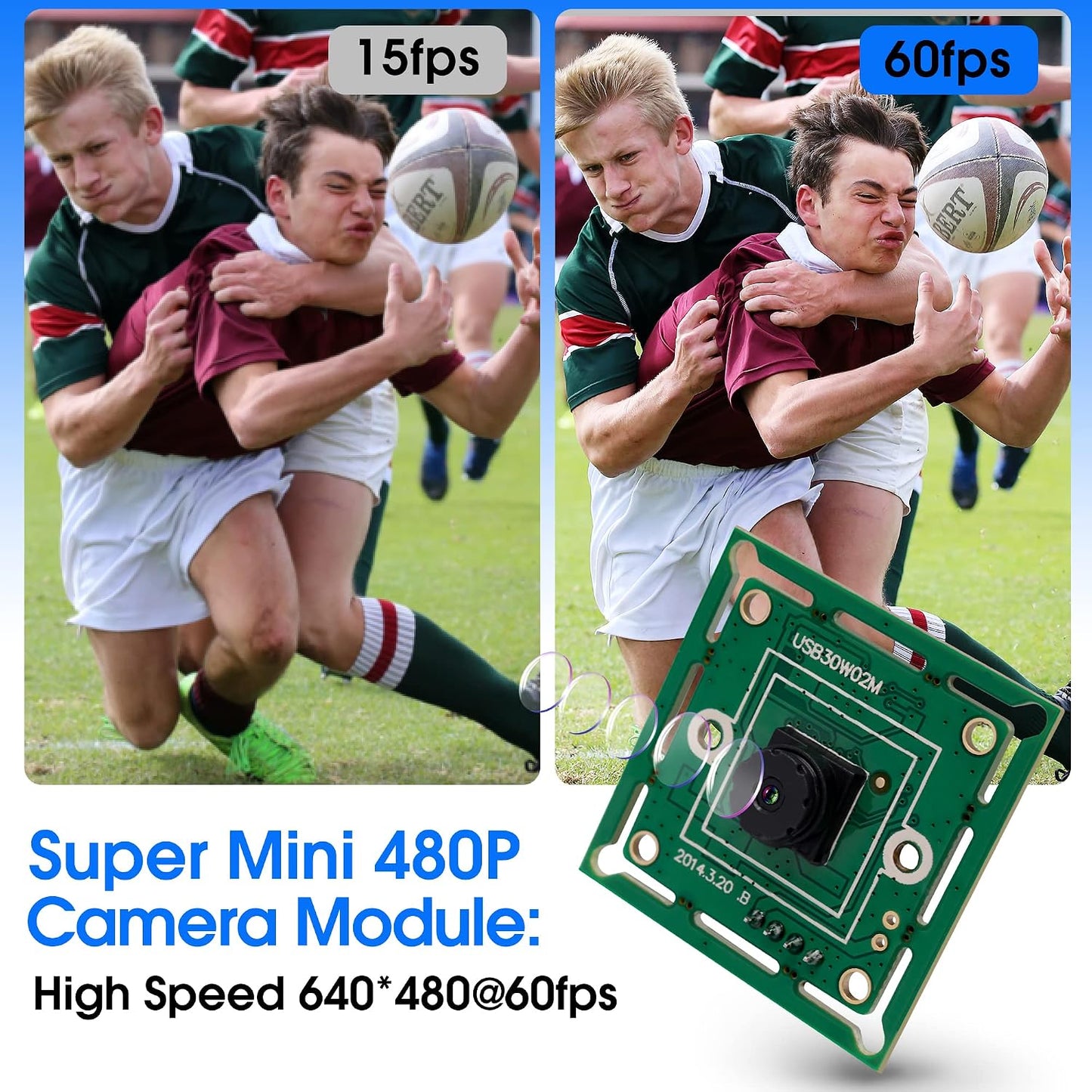 ELP 45degree 480P 60fps USB2.0 OV7725 VGA Super Mini USB Camera Module with Lens UVC Video Webcam Board Embedded
