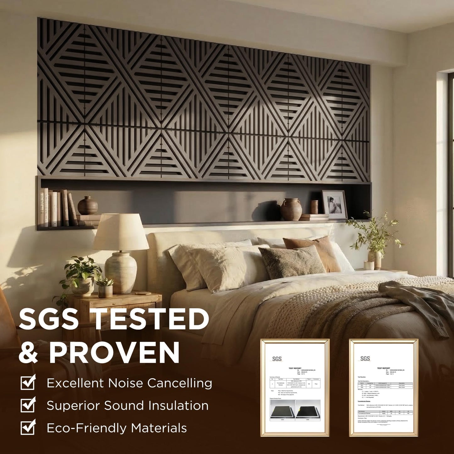 MuroPanel Acoustic Wall Panels, Decorative Acoustic Panels for Walls 23.6"x23.6", Sound Absorbing Wood Wall Panels for Interior Wall Decor, PVC Wood Grain HDF Acoustic Panels (Dark Grey, 4 Pack)