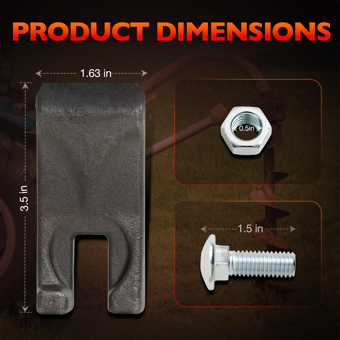 Carbide Auger Teeth, 134519 40/50 Tooth Size, Compatible with Pengo Aggressor Auger, Heavy Duty Replacement Digging Teeth- 4 Pack