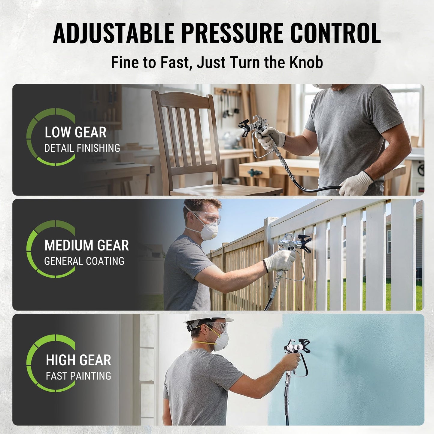 WORKPRO 700W Airless Paint Sprayer, 2900PSI High Efficiency Thinning-Free Electric Paint Sprayer with Extension Rod, Paint Sprayer for Home Interior, Exterior, Furniture, Fence & Ceilings