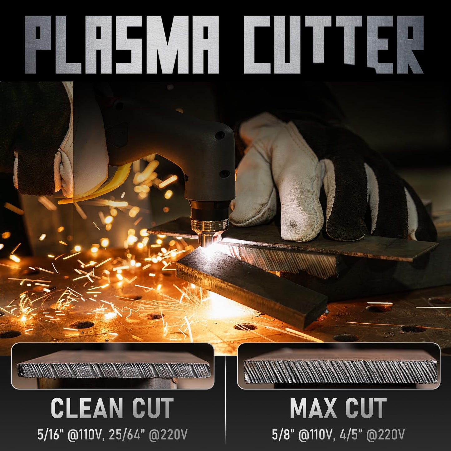 YESWELDER 55 Amp Plasma Cutter Non-High Frequency, Large LED Digital Display Non-Touch Pilot Arc, Digital DC Inverter 110/220V Dual Voltage Plasma Cutting Machine CUT-55DS PRO NEW