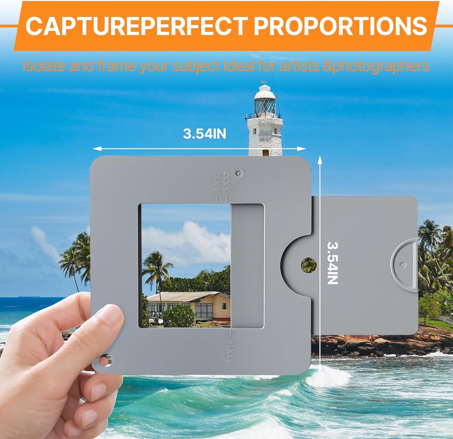 Ayxwkyfc 2 Pcs View Finder, Viewfinder for Artists, Sliding Viewfinder with Color Separation, Perfect for Painting