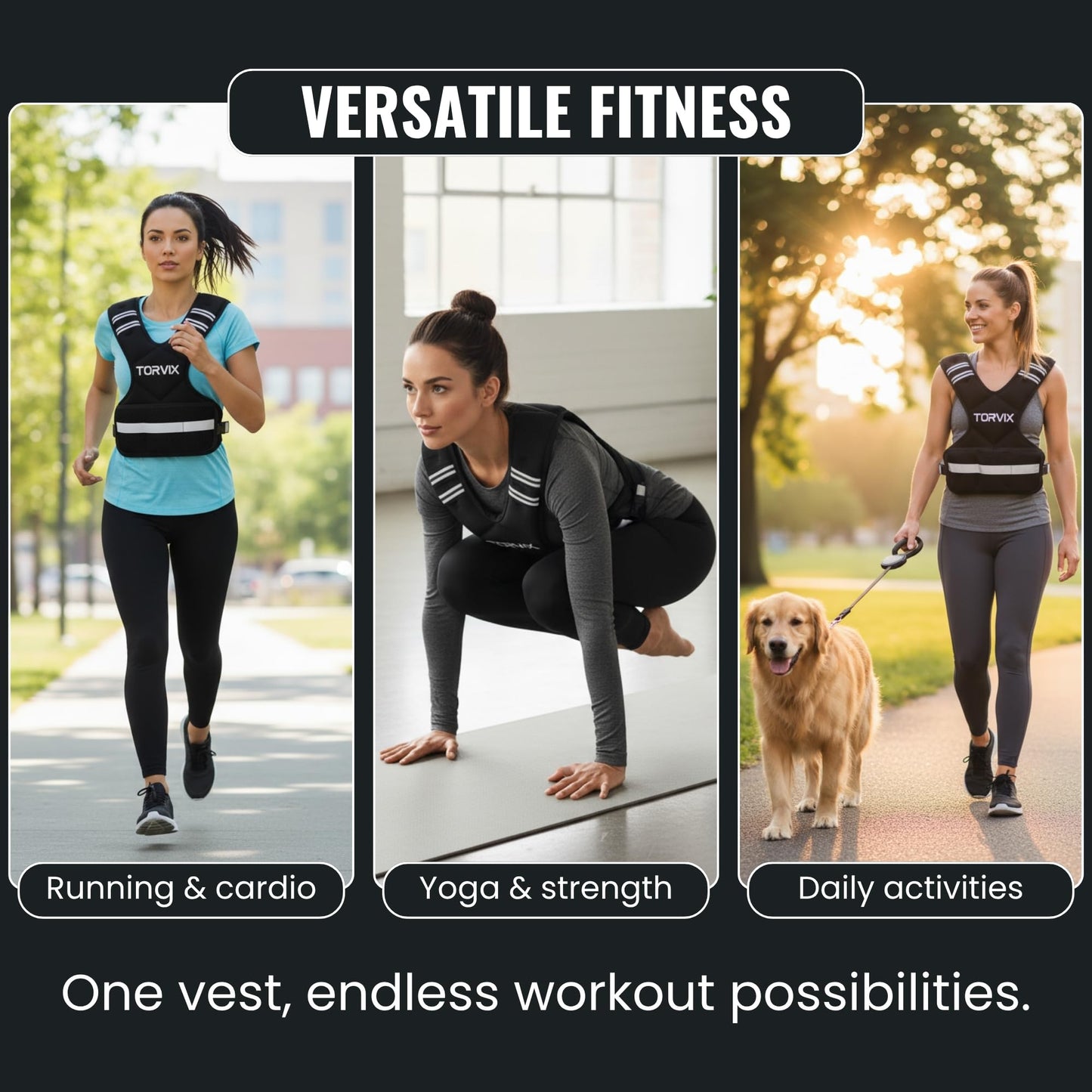 Adjustable Weighted Vest for Women and Men 6-15 lbs - Weight Vest for Walking, Weights for Workout Exercise Fitness Gym - Running Walking Training Vest with Reflective Strips & Pocket
