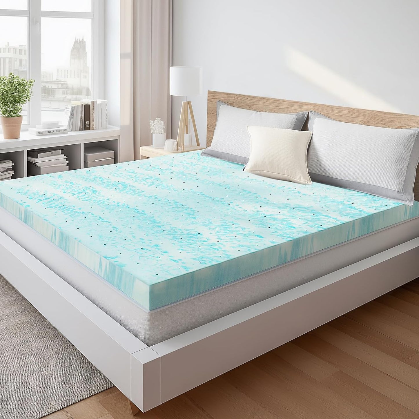 Sweetcrispy Mattress Topper - 3 Inch Thick Memory Foam Gel Infused Cooling Pad | California King, CertiPUR US Certified