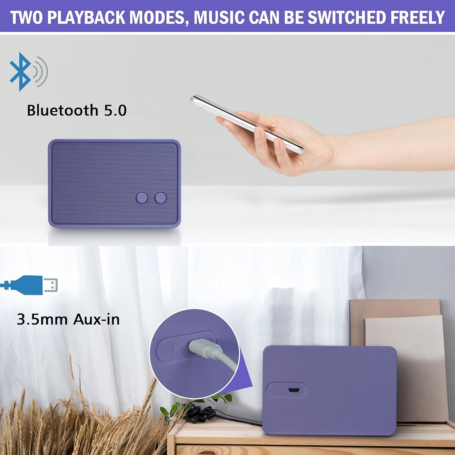 Konex audio 5W V5.0, 12H K-Cube-PP Bluetooth Speaker, HD Sound, Bluetooth Playtime, Purple