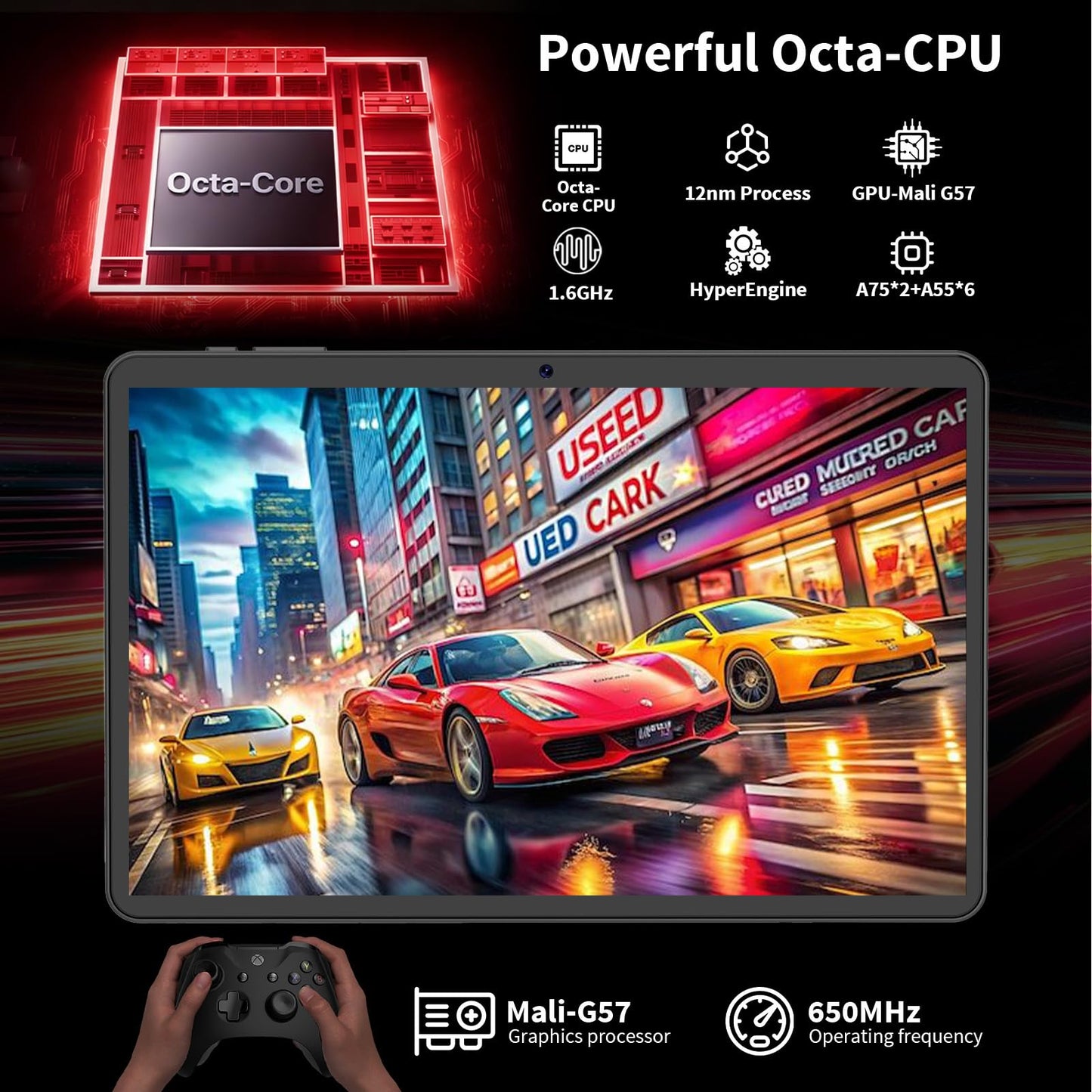 Android tablet, 2026 10 inch Android 16 tablet with keyboard, 26GB+256GB+2TB Expand, AI Tablet with Gemini, 8-Core, 8000mAh, 5G WiFi, GPS, GMS, Electronics Tablets with Case/Mouse/Stylus(Black Case)