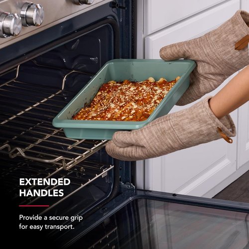 KitchenAid Nonstick Cake Pan - Swiss Engineered Aluminized Steel, Dishwasher Safe, 9 x 13 Inch, Cardamom