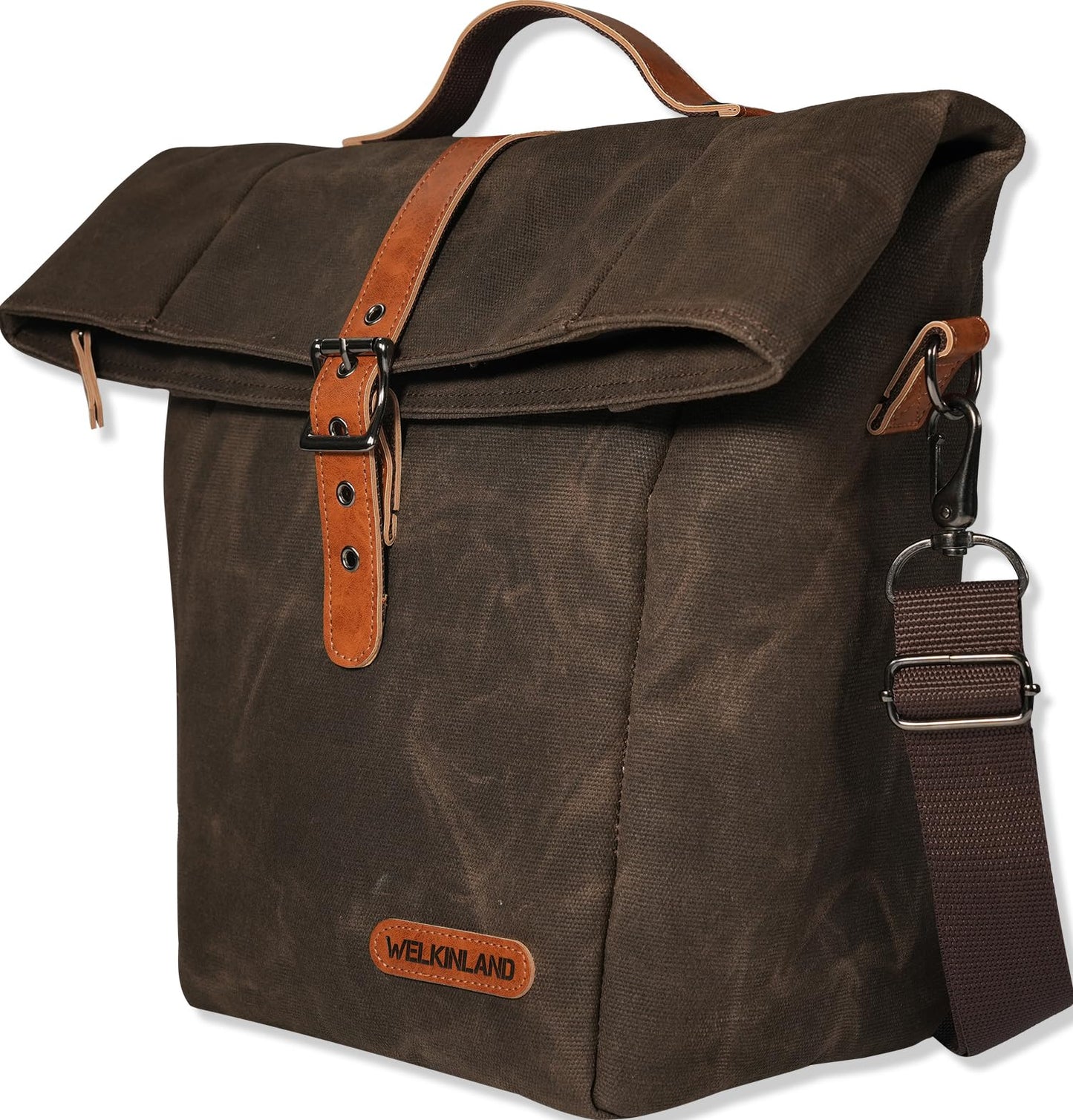 WELKINLAND 6H Insulation Leakproof Waxed Canvas Lunch Bag, Brown Heavy-Duty Lunch Bags, Lunch Tote Bags For Men, Men Lunch Box For Work