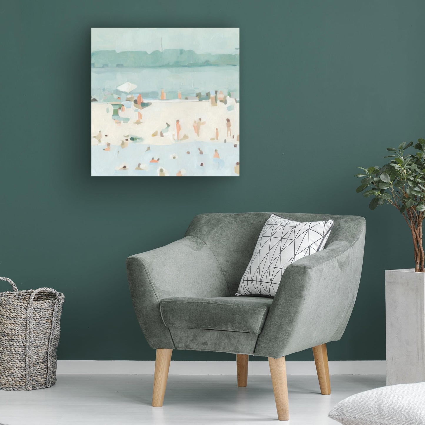 Wrapped Canvas Wall Art - Emma Scarvey 'Sea Glass Sandbar I' Wall Art for Living Room, Bedroom, or Office Décor - 24x24