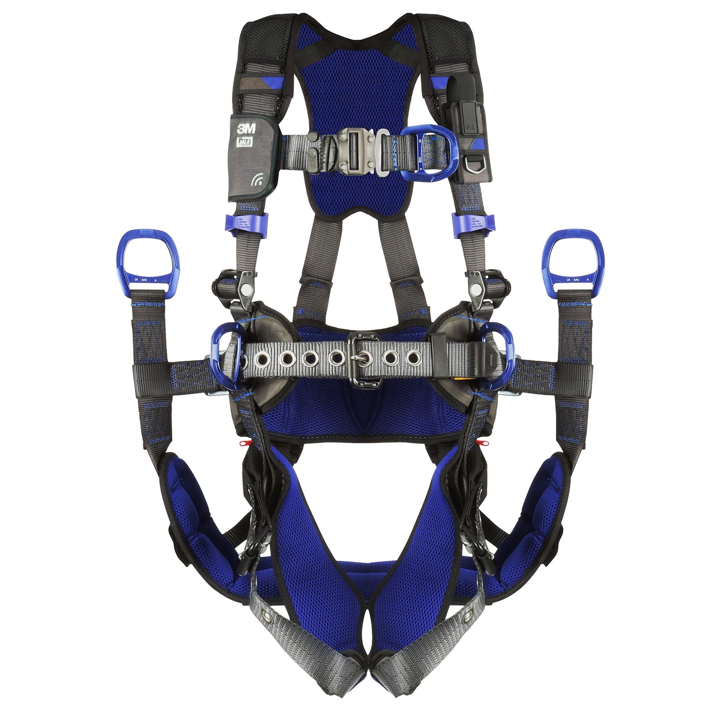 3M 1113376 DBI-SALA ExoFit X300 Telecommunications Tower Suspension Safety Harness, 4 D-Ring Connections, Lightweight Rigid Aluminum Seat, Tongue Leg Buckle, Back and Leg Padding, SRL Adapter, Medium