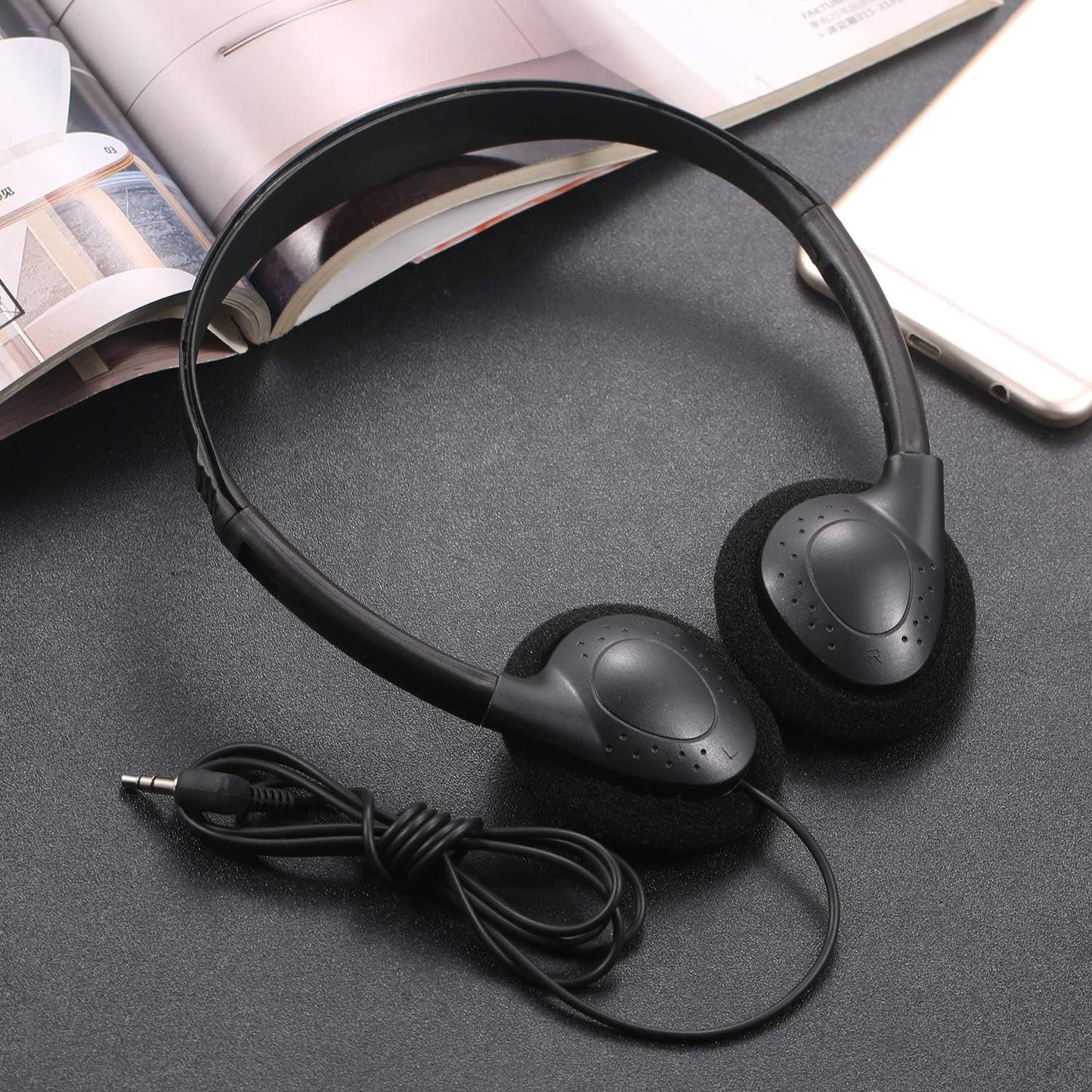 12 Pack Set 3.5mm 12 Pack) Classroom Headphones Bulk Class for School Students Kids and Adult -Sturdy Wired Plug