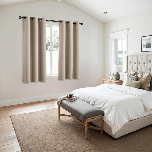 MIULEE Taupe Blackout Curtains - Thermal Insulated Room Darkening Drapes | 63 Inch, 2 Panels