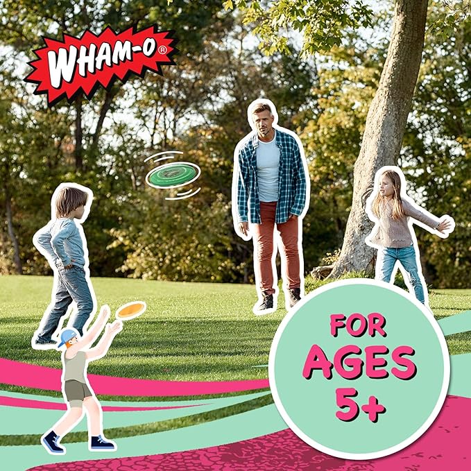Wham-O Frisbee Go Flying Disc, 9 Inch Lightweight Sports Disc for Beginners Outdoor Beach Backyard Lawn Park Camping Family Activity Game - 70g