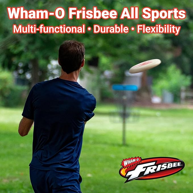 Wham-O Frisbee All Sport Flying Disc 140g, 9.85 Inch, Durable Sports Disc with Non-Slip Grip for Outdoor Beach Backyard Games,Team Sports and Family Fun