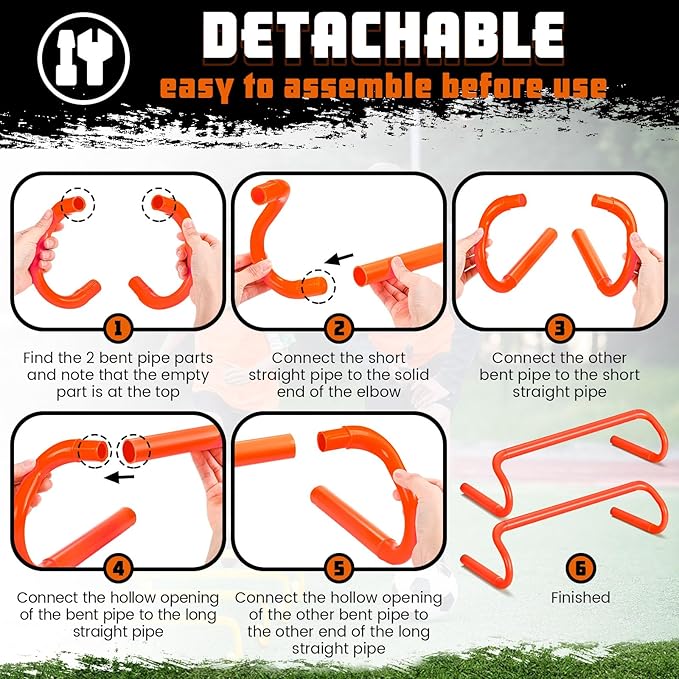 Wettarn 10 Pcs Speed Agility Training Hurdles Detachable Durable Hurdle Agility Plyometric and All Purpose Speed Training Equipment for Athletes Soccer Basketball