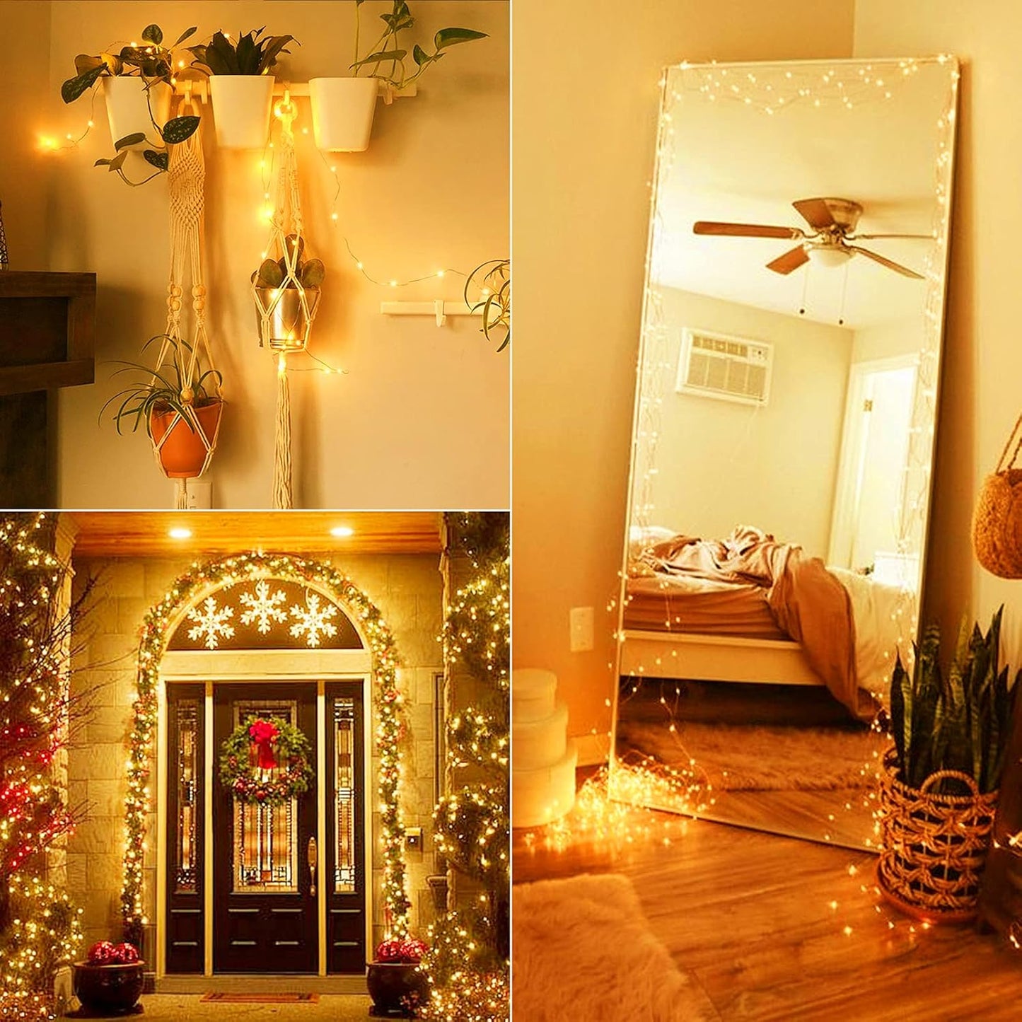 Twinkle Lights - 72 Ft 200 LED Fairy String Lights | Warm White Copper Wire for Bedroom & Christmas Tree