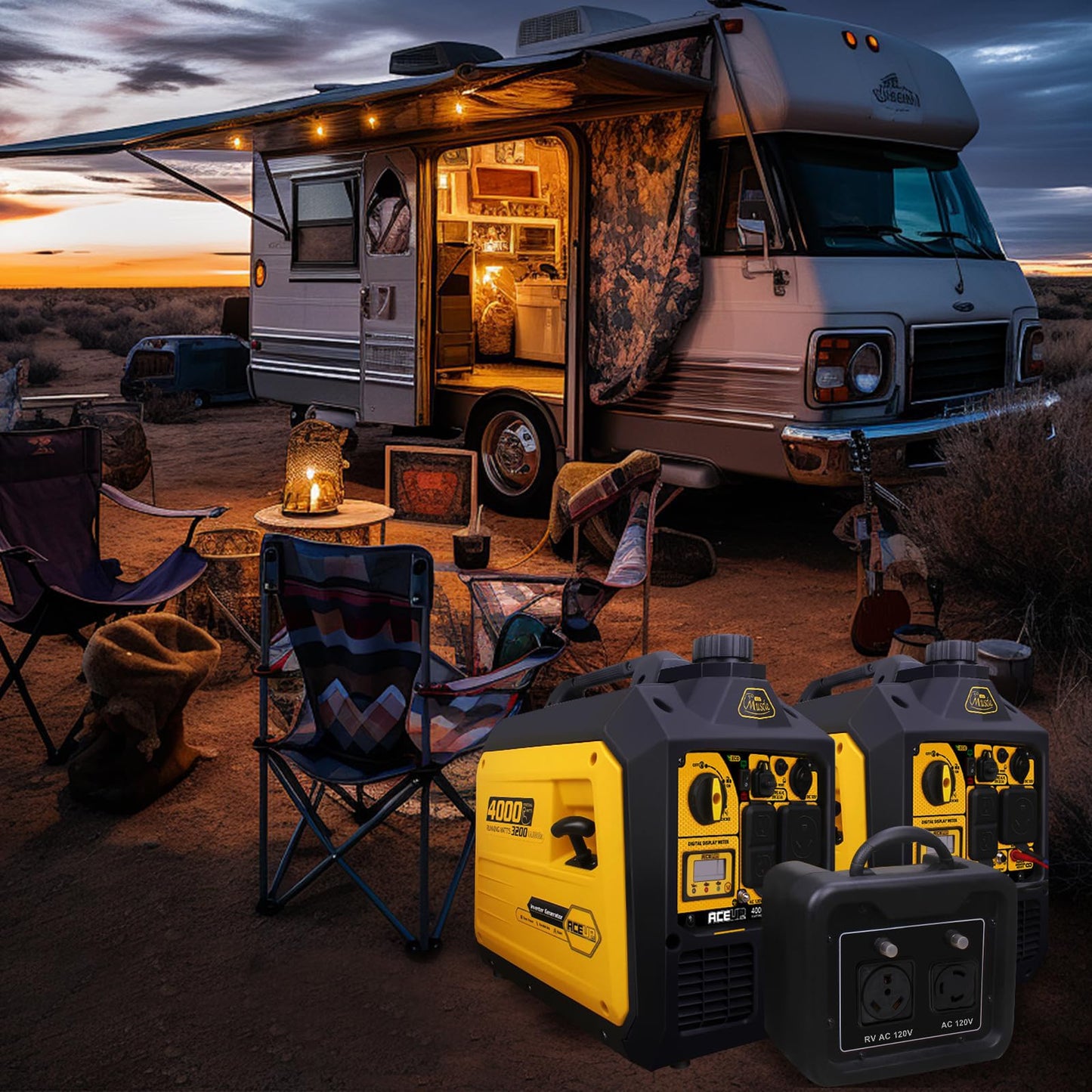 Aceup Energy 4000 Watt Inverter Generator Portable 149cc, Gas Powered Generator Quiet for Home, RV-Ready, EPA Compliant