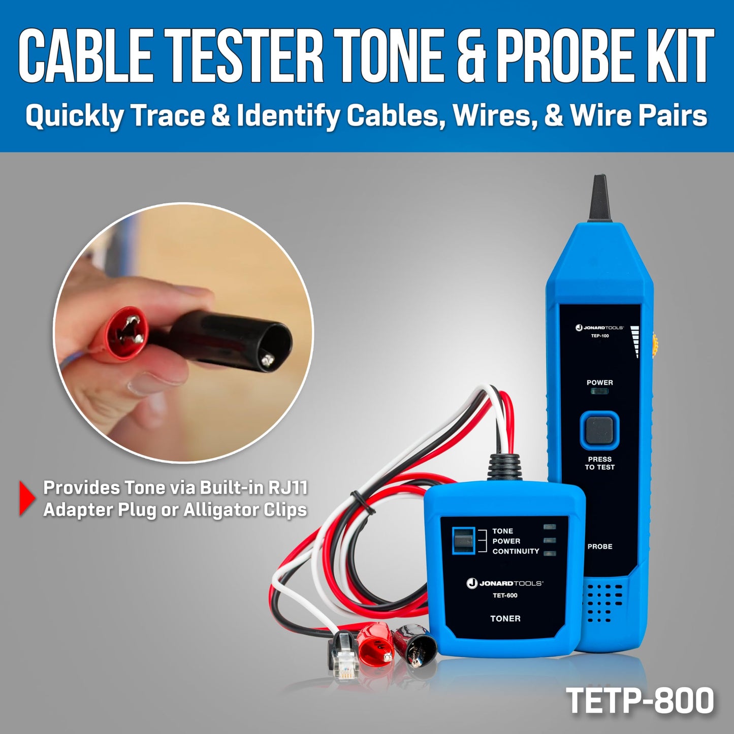 Jonard Tools TK-611 16 Piece Security & Alarm Tool Kit+ with Tone and Probe, Strippers, Voltage Detector, and More