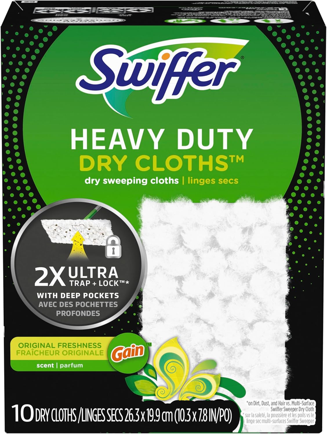 Swiffer Sweep + Mop Dry Pads Refill - Heavy Duty Multi-Surface Floor Cleaner Wipes | 40 Count