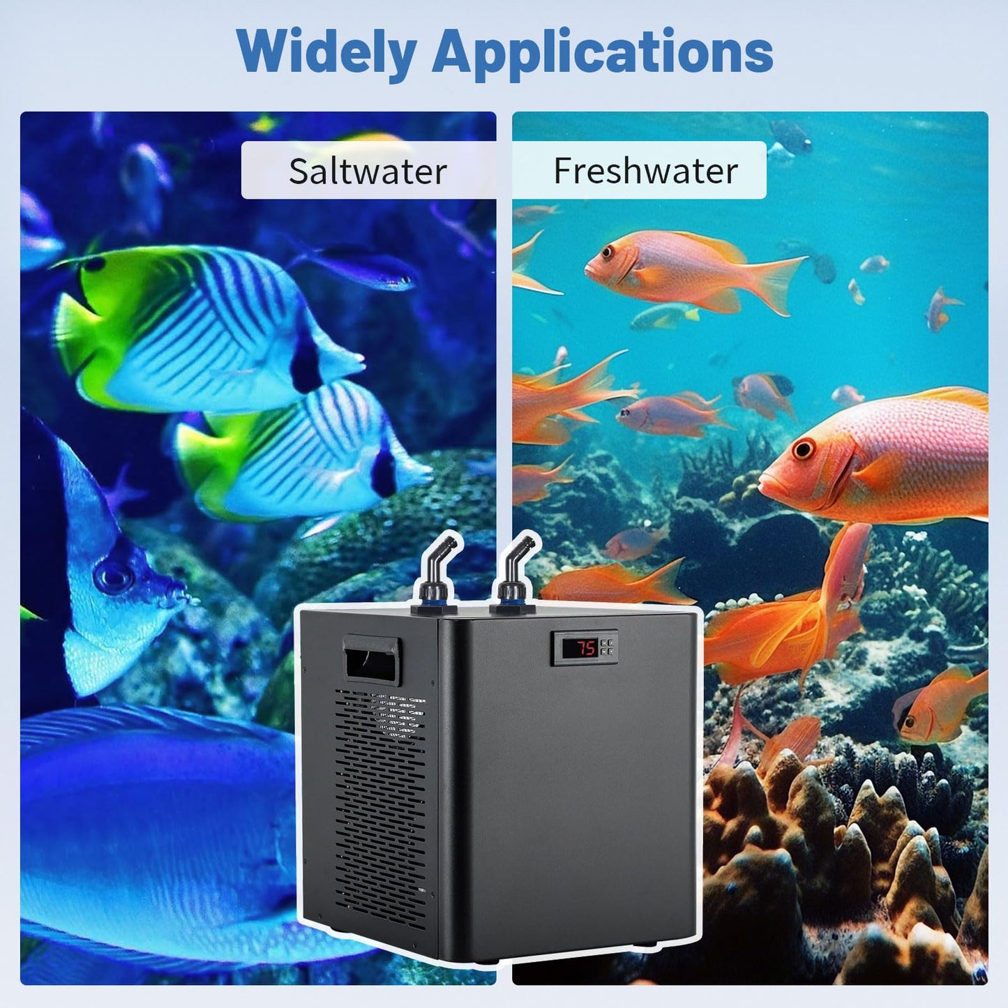 Dialorys 79 Gallon 1/3HP Aquarium Chiller - Energy Efficient Fish Tank Water Chiller for Axolotl, Freshwater & Saltwater Tanks, Quiet & Durable, Model AL-300