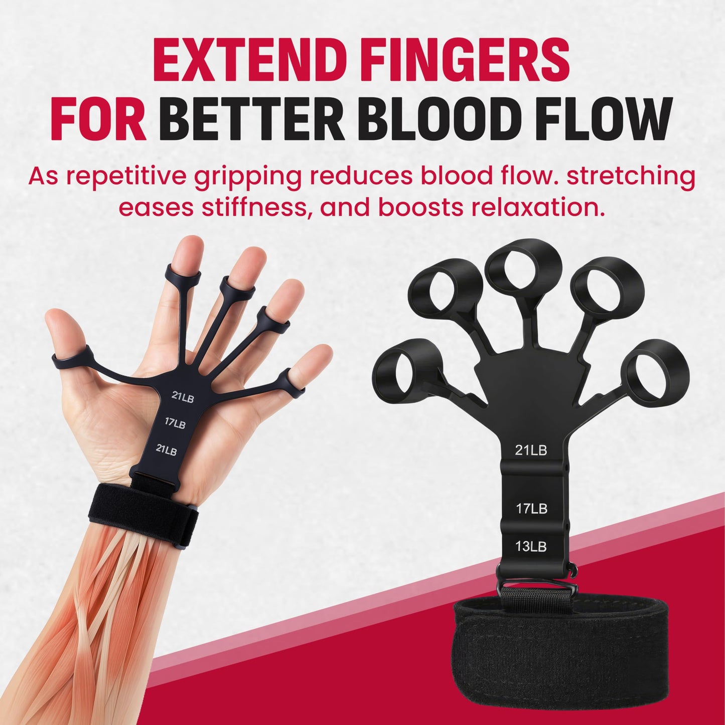 Grip Strength Trainer Kit, 4 Pack Hand Gripper Strengthener with Adjustable Resistance (5-100kg), Forearm Exerciser, Finger Strengthener & Stress Relief Ball for Muscle Building & Injury Recovery
