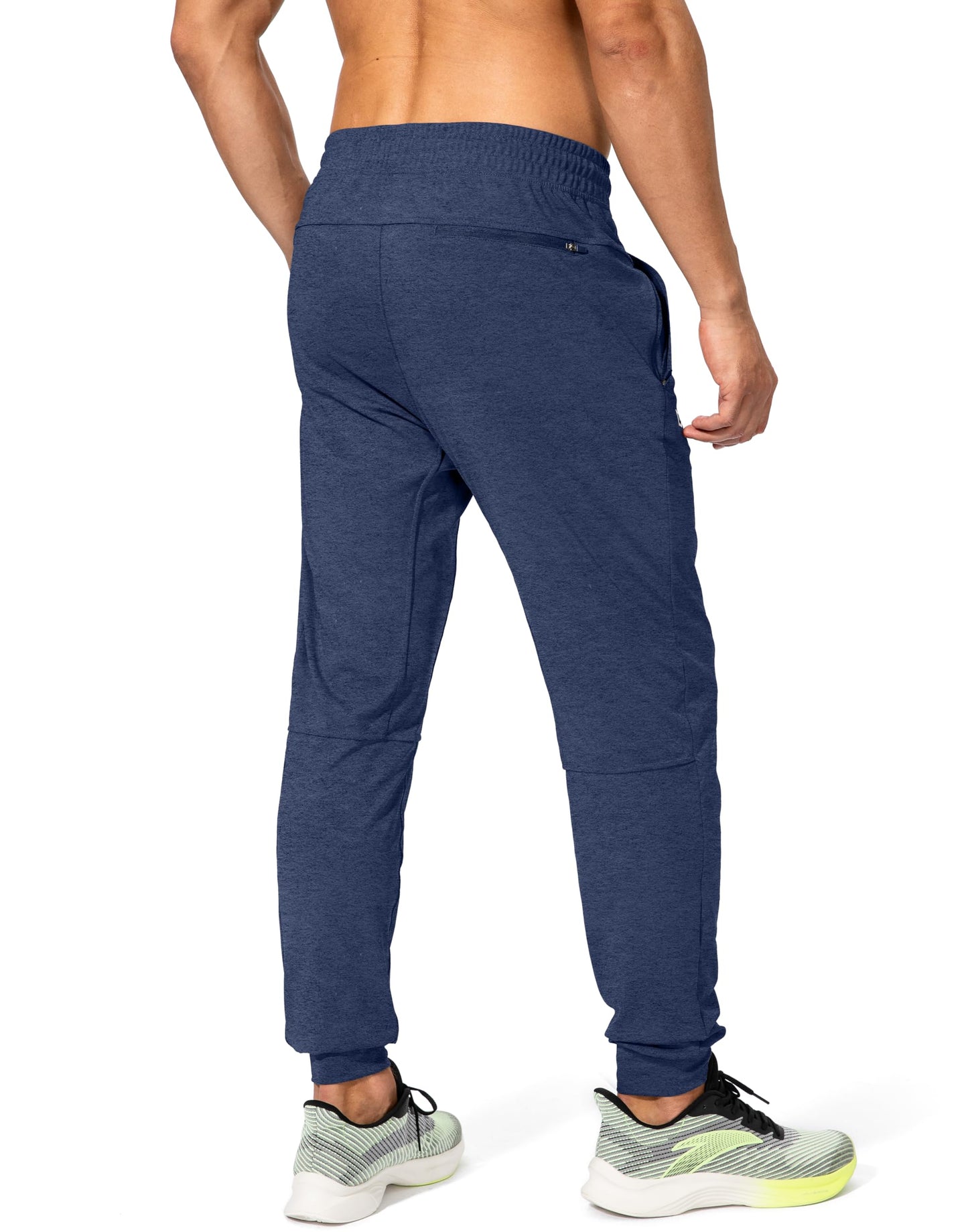 G Gradual Men's Sweatpants with Zipper Pockets Athletic Pants Traning Track Pants Joggers for Men Soccer, Running, Workout(Heathered Academy Blue,L)