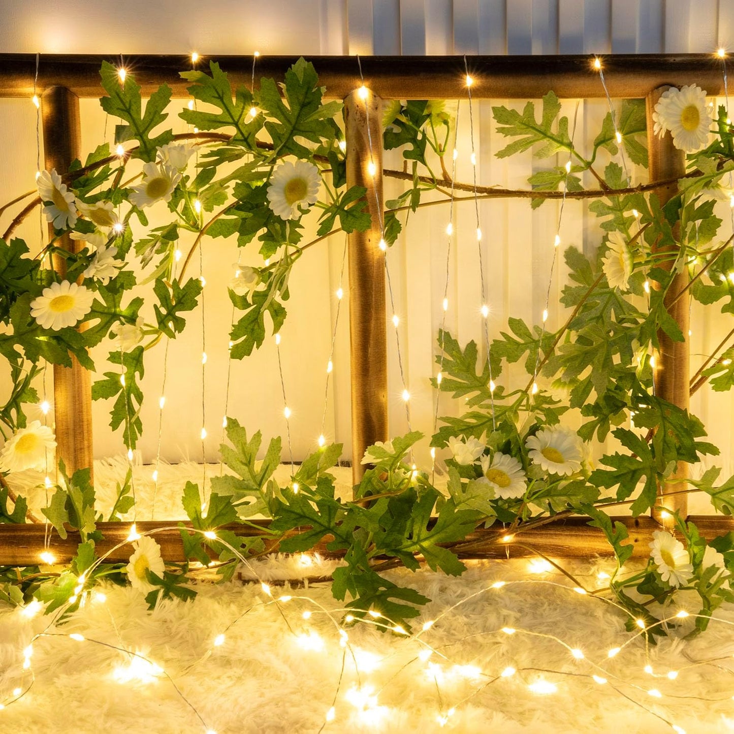 Skiennix 33FT 100LED Warm White Fairy Lights - Battery Operated, Waterproof, Timer Function for Indoor/Outdoor Use