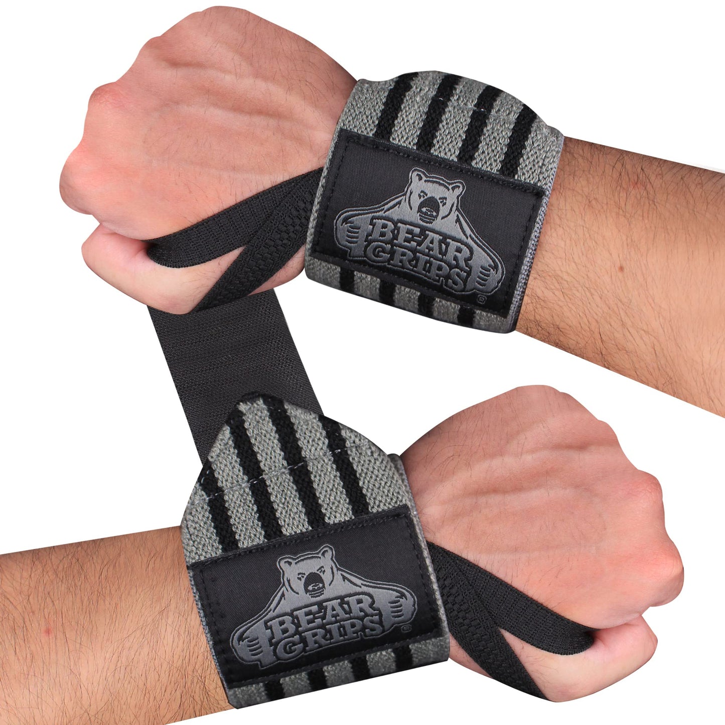 Bear Grips Extra Strength Gym Wrist Wraps for Weightlifting | 2 Wrist Wraps Per Pack | 12" & 18" | Unisex