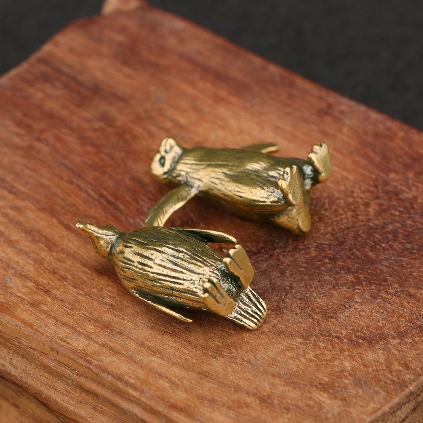 Skiennix Brass Penguin Statue Set - Charming Ocean-Inspired Décor | Perfect for Feng Shui Collection