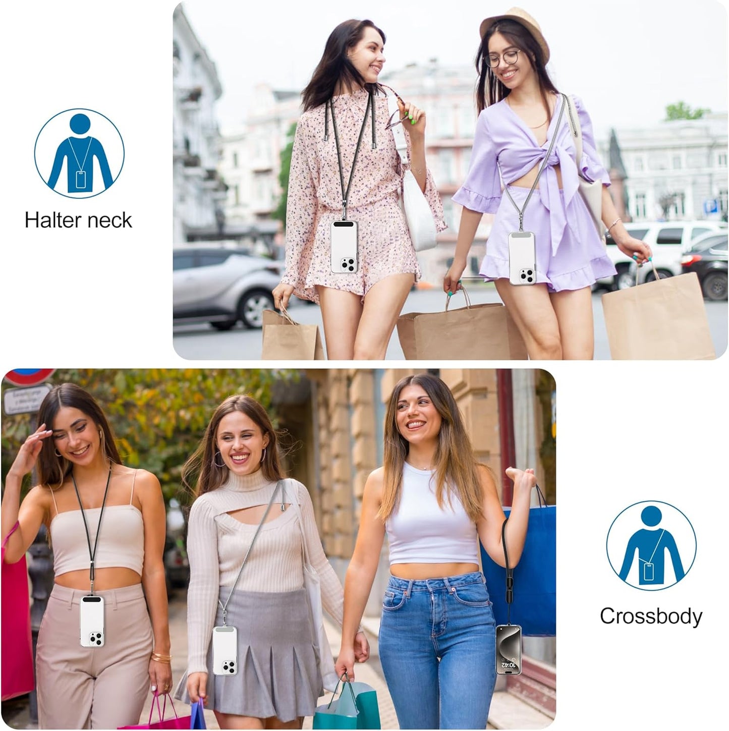 2 Pack 2 Pack takyu Phone Lanyard, Soft Nylon Neck Strap Universal Cell Phone Lanyard and Phone Wrist Strap