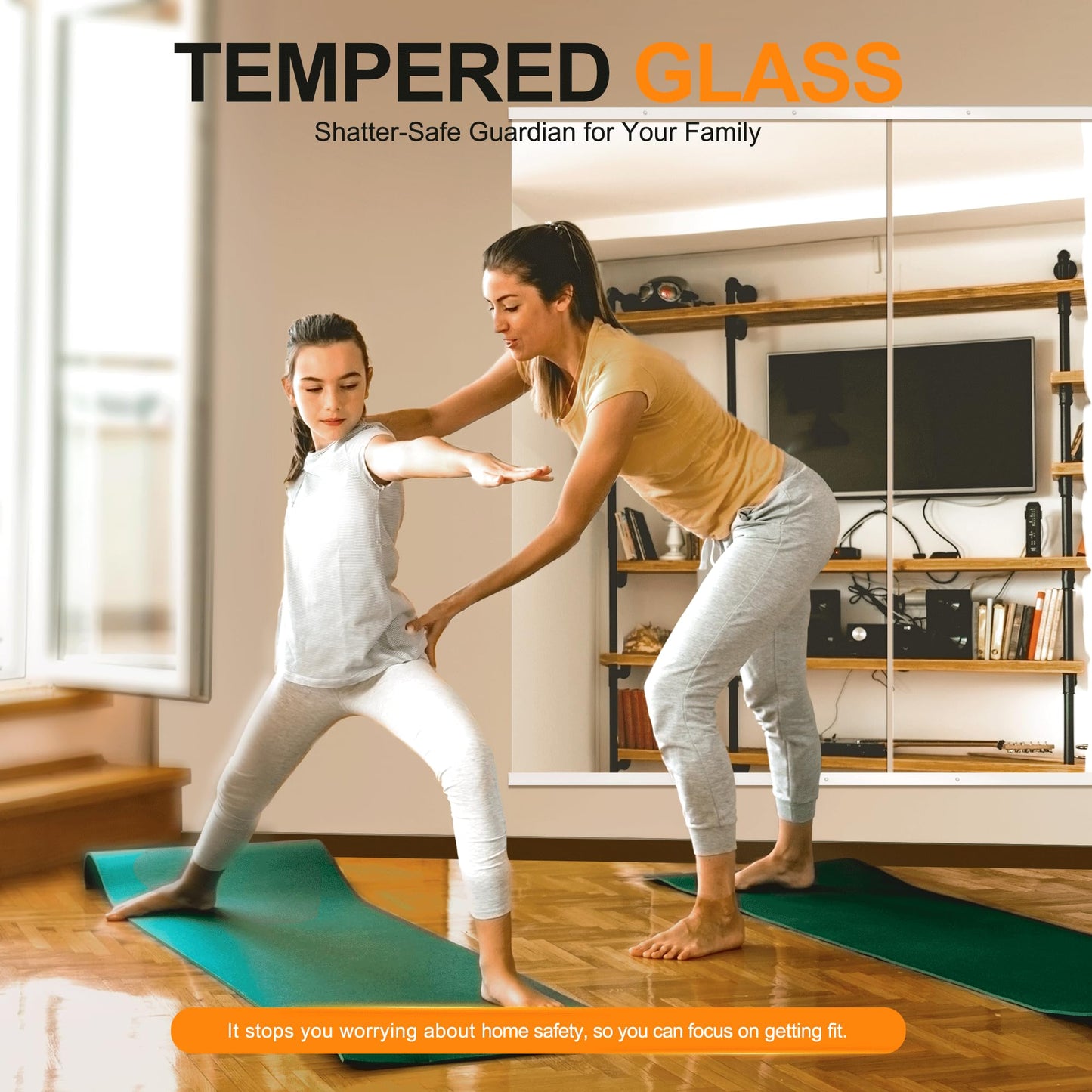 Delma Home Gym Mirror,54''x28''x2PCS,Large Full Body Tempered Glass Frameless, Wall-Mounted for Gym, Yoga, Garage, Bedroom, Bathroom