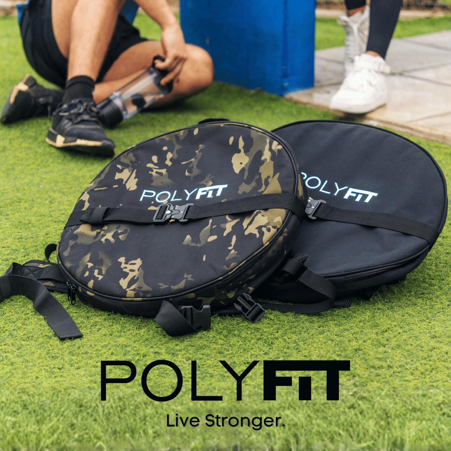 Polyfit PL8 Backpack for Olympic Weight Plates - Weighted Backpack for Strength Training, Rucking, and Gym Workouts - BLACK