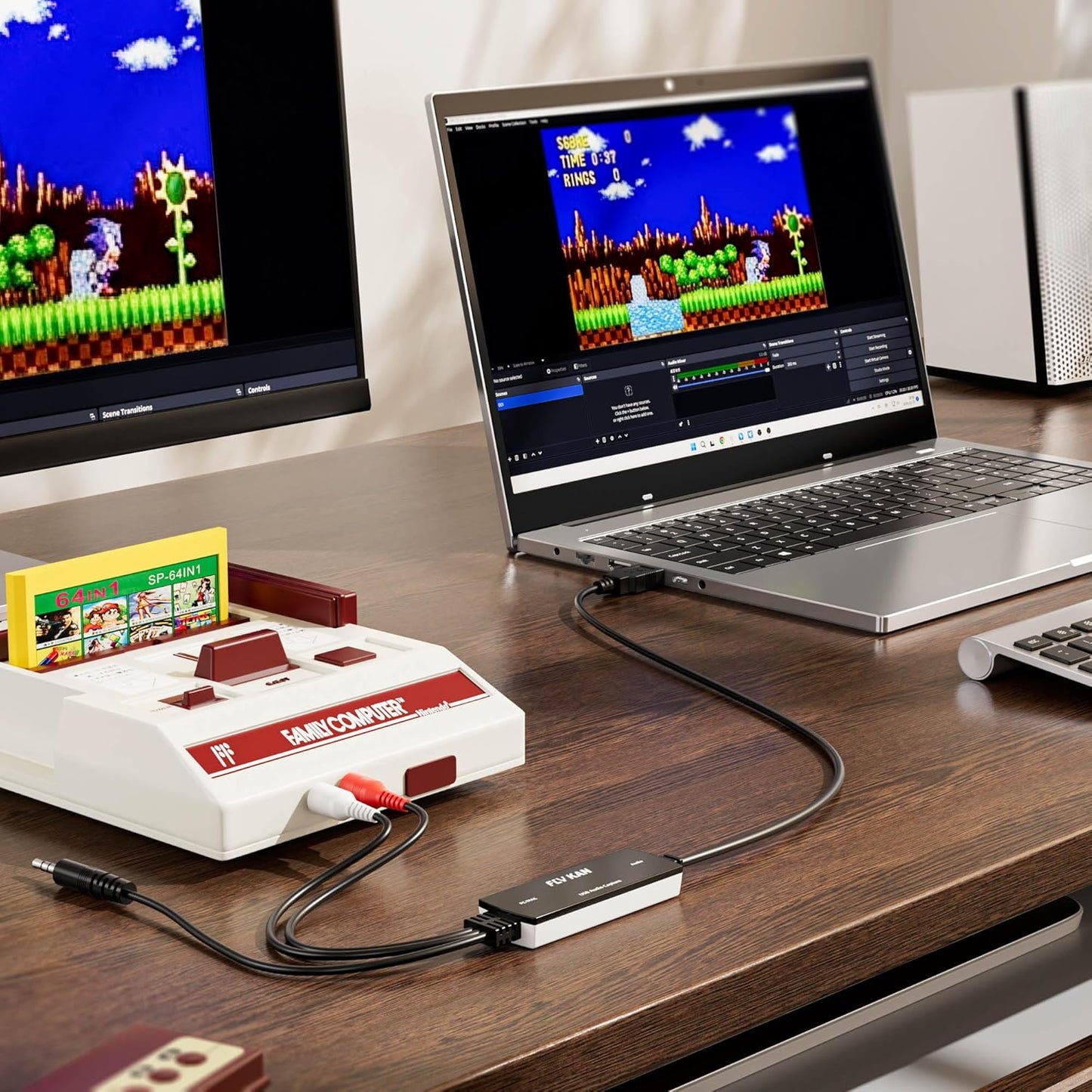 Fly Kan 2.0 RCA/3.5mm Vinyl/Cassette MP3 USB Audio Grabber with USB-C Adapter Analog to Digital Converter, Dual Inputs