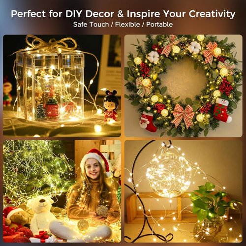 Fairy Lights - 33Ft Battery Operated 100 LED Twinkle Lights with Remote & Timer | Waterproof for DIY Decor