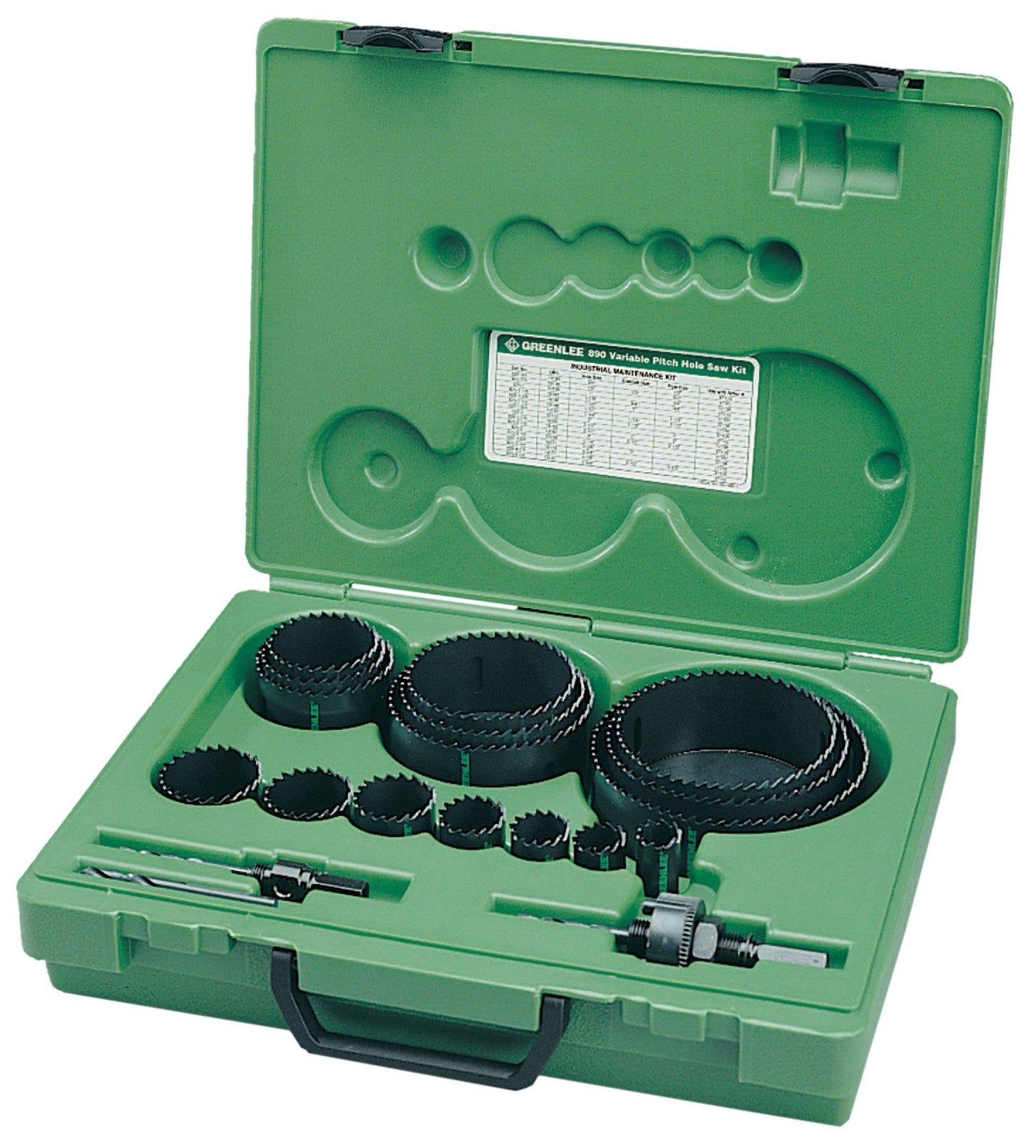 Greenlee Hole Saw Maintenance Kit, Bi-Metal, 20 Pcs, Sizes 3/4" - 4-3/4" (890)