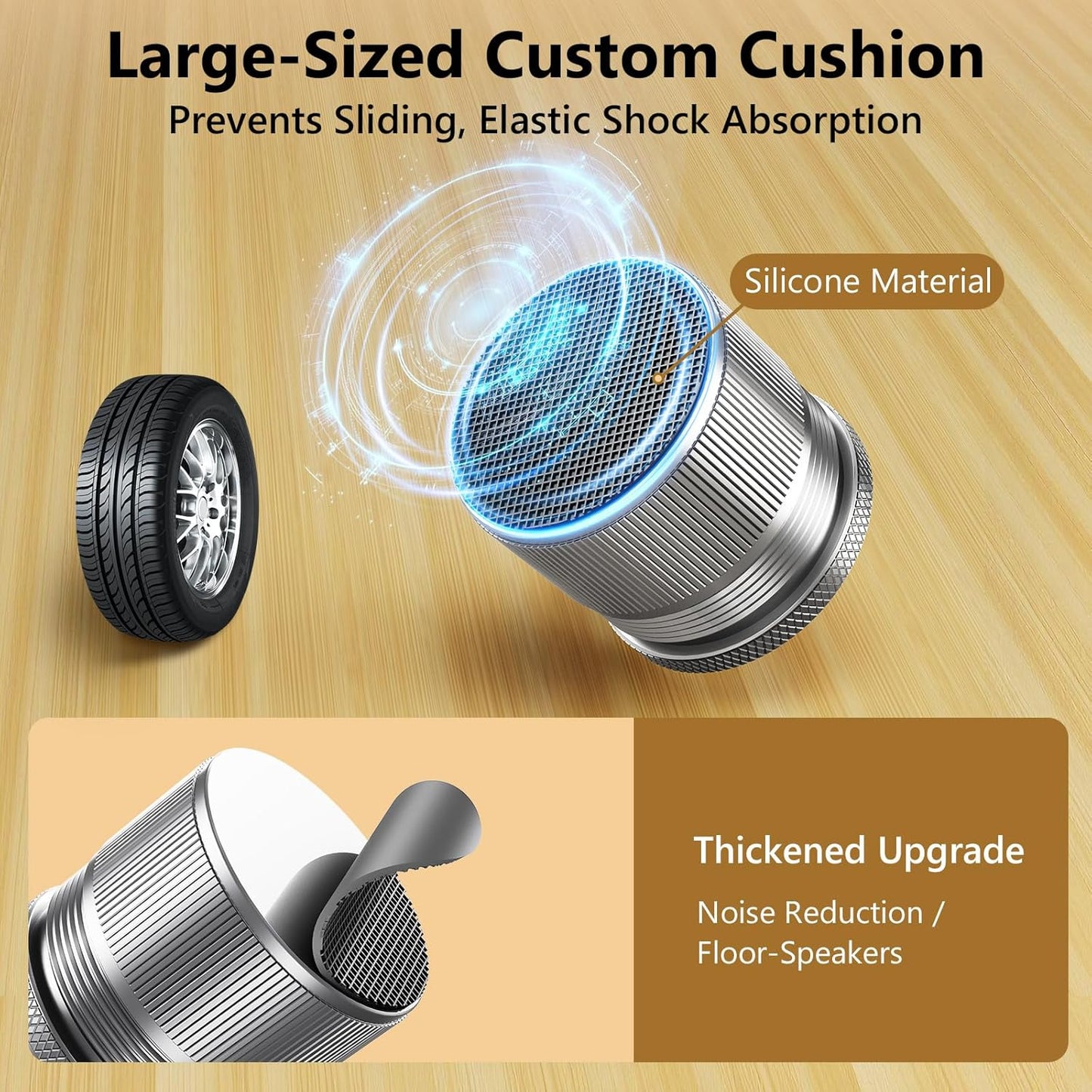 Blissfuhue Feet,4 Pack 0.9-1.5 Inch (500 lbs Adjustable Speaker Isolation - Height Adjustable Vibration Damping Stands