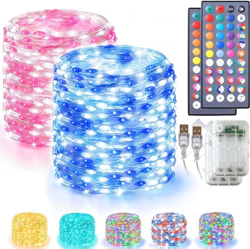 Lovelite Fairy Lights - 40FT 120LED Color Changing String Lights | Battery & USB Operated, Waterproof for Indoor/Outdoor Use