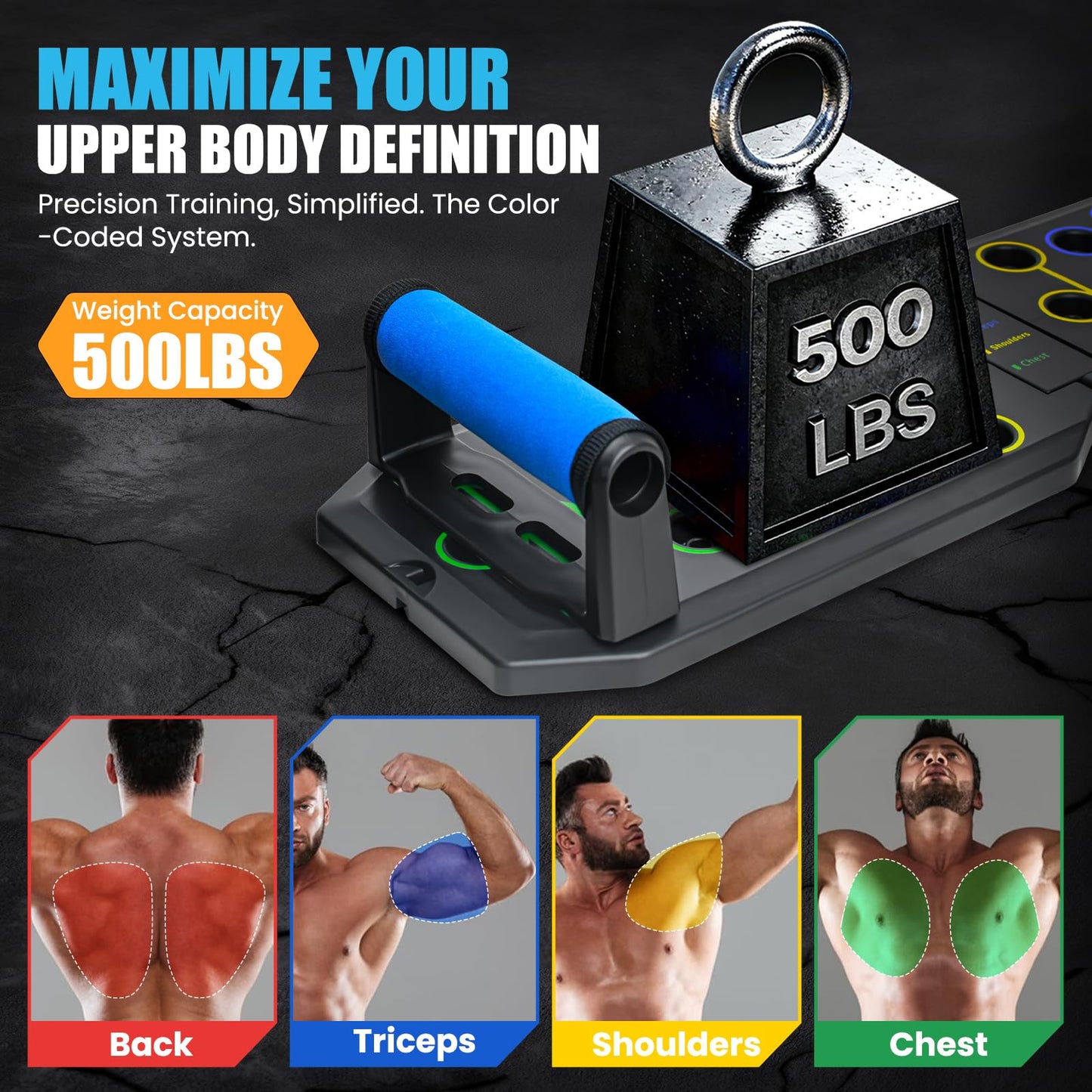 TASZOOS Portable Push Up Board - 20 in 1 Foldable Pushup Board Fitness - Push Up Bar at Home Gym - Strength Training Equipment for Men and Women