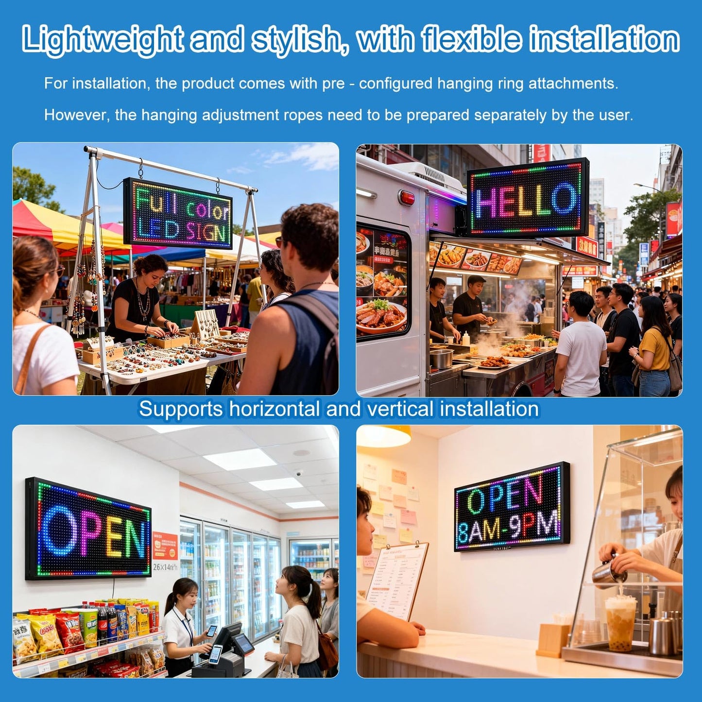 ZONTRONCM Outdoor Programmable Scrolling Waterproof Led Sign P10(26" * 14")