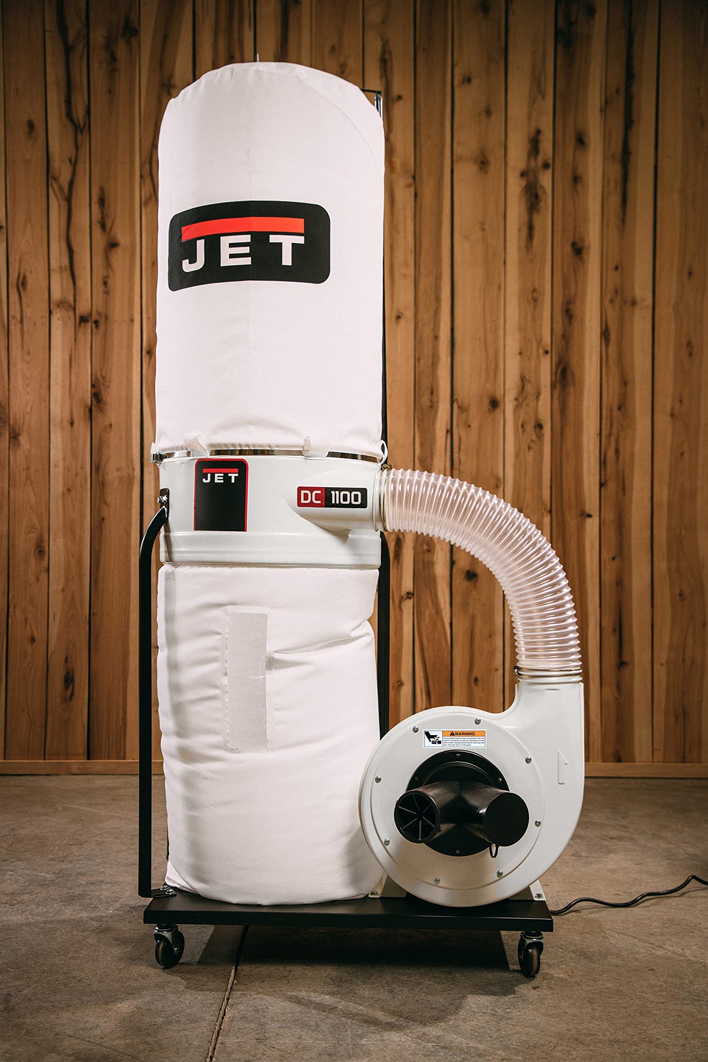 JET Vortex Cone Dust Collector, 30-Micron Bag Filter, 1-1/2 HP, 115/230V 1Ph (DC-1100VX-BK)