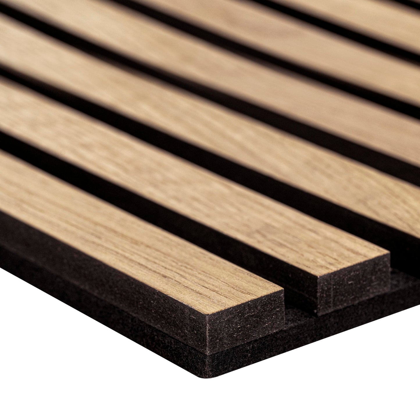 MSI 4-Pack Acoustic Wood Slat Wall Panels for Interior Decor, 3D Fluted Sound Absorbing Wood Paneling for Accent Wall Ceiling Kitchen Living Room Bedroom, Eco-Friendly MDF - 9.5 in. x 94.5 in. Natural