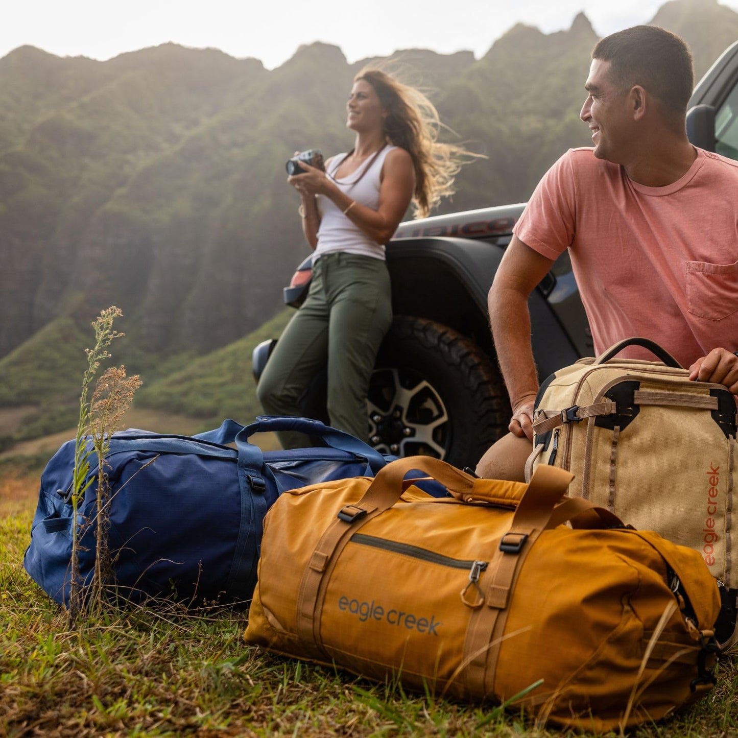 Eagle Creek No Matter What Rolling Duffel - Durable Rolling Bag for Travel - Adjustable Shoulder Strap - Heavy Duty Wheels - Lockable Zippers - Multiple Carry Options - 130L - Atlantic Blue