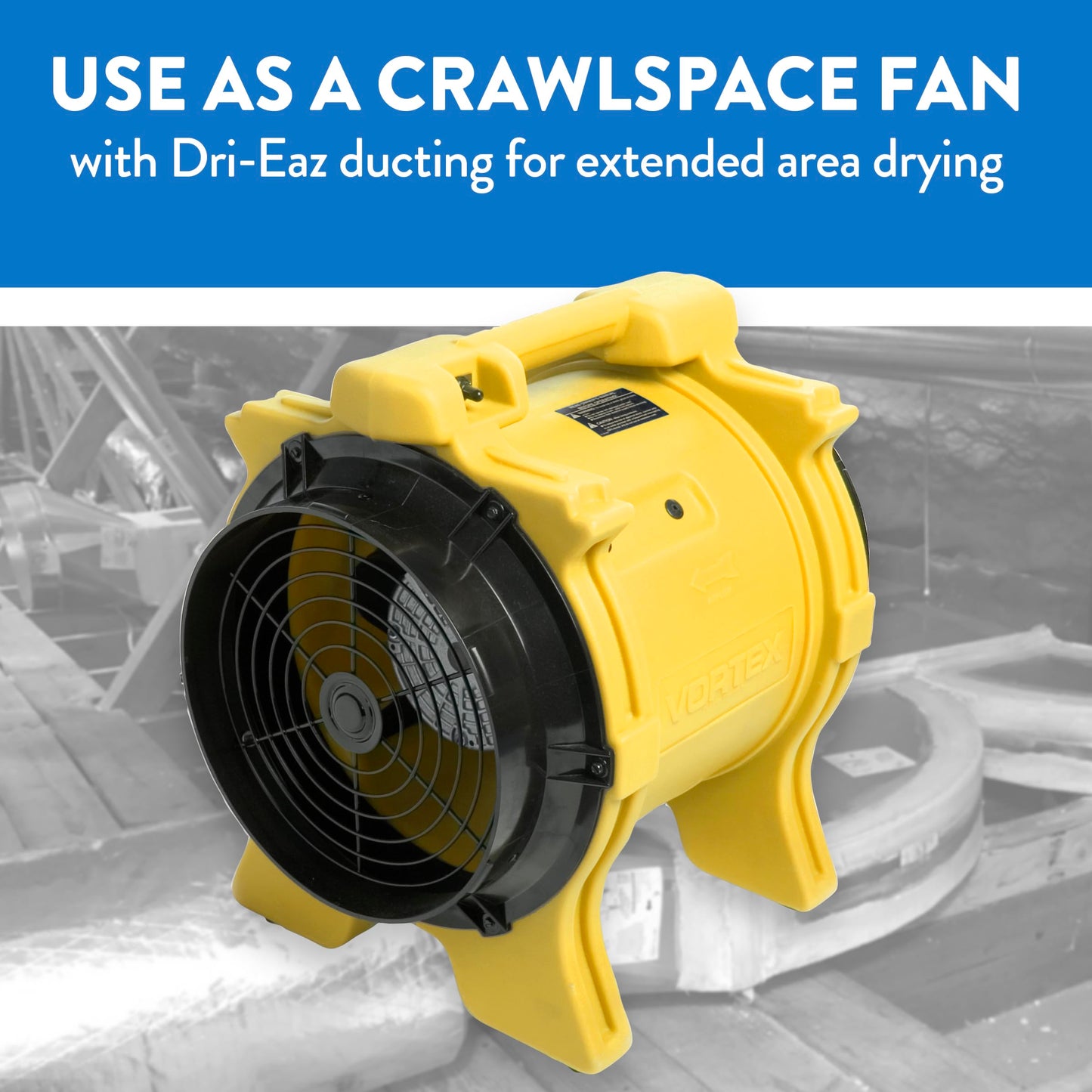 Dri-Eaz Vortex 1.0 HP Ventilation Fan (F174), Air Mover Blower Fan for Commercial and Residential Use