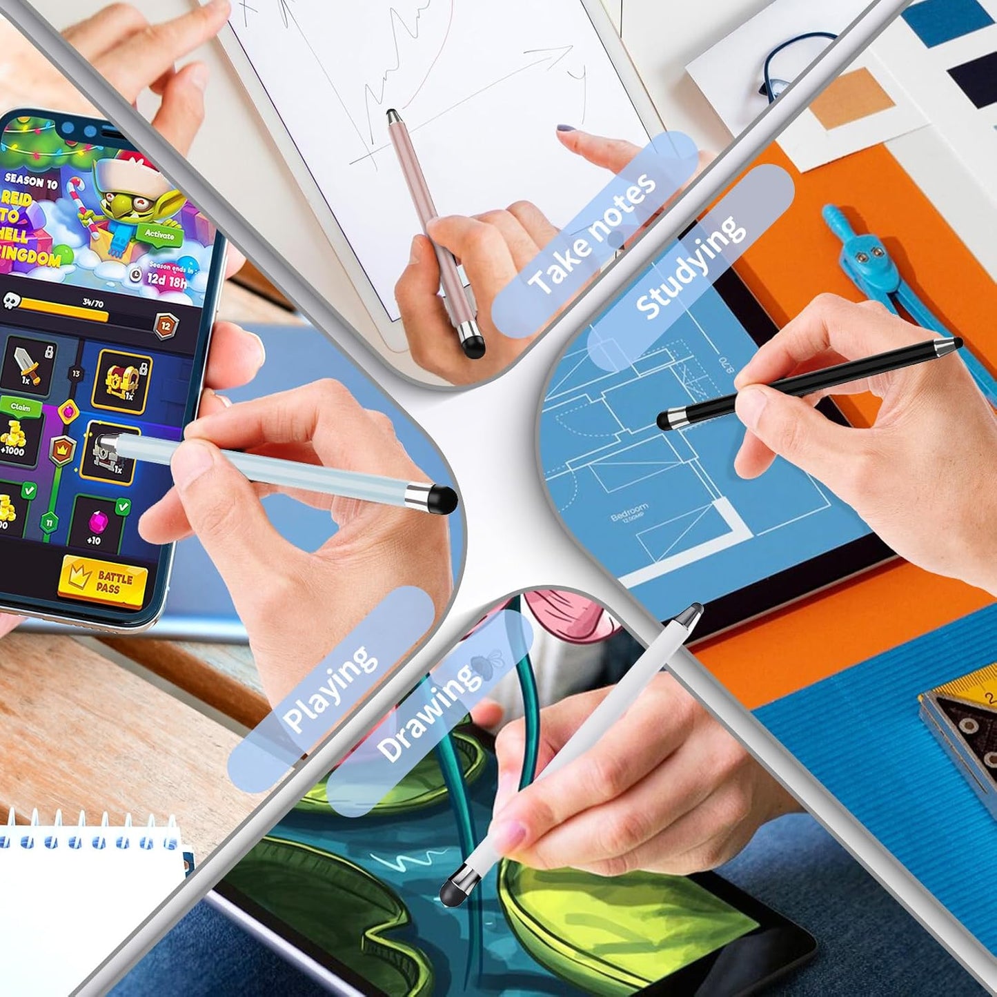 maylofi 10Pcs, 2-in-1 Stylus Pen for Touchscreen High Sensitivity & Precision Stylists pens, Stylus Pen